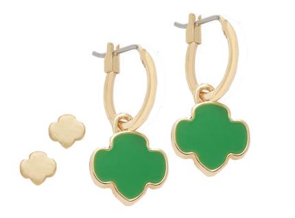 Girl Scout Charming Jewelry Collection Hoop and Stud Earrings Set — Goldtone